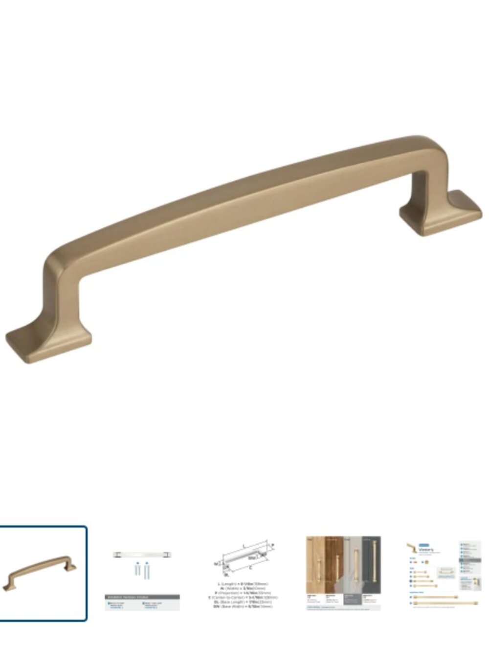Amerock Westerly 5-1/16 Inch Cabinet Pull in Golden Champagne BP53721BBZ